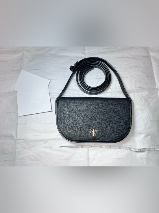 Tiffany & Co. Handbags - Tiffany & Co. Black Leather Crossbody bag with Gold plated Logo